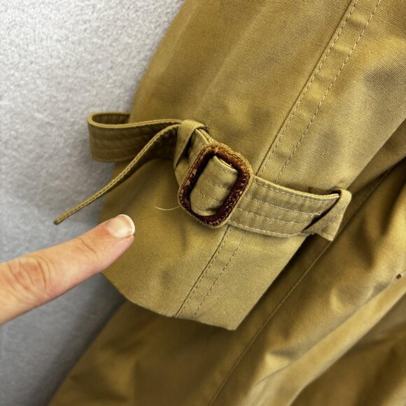 M Hyman And Son Heavy Lined Trench Coat Mens 56 R Tan Belted Wool Collar Long - Picture 13 of 16